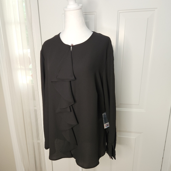 NWT Nine West Black Flowy Blouse  Size Plus 1X - Picture 1 of 6